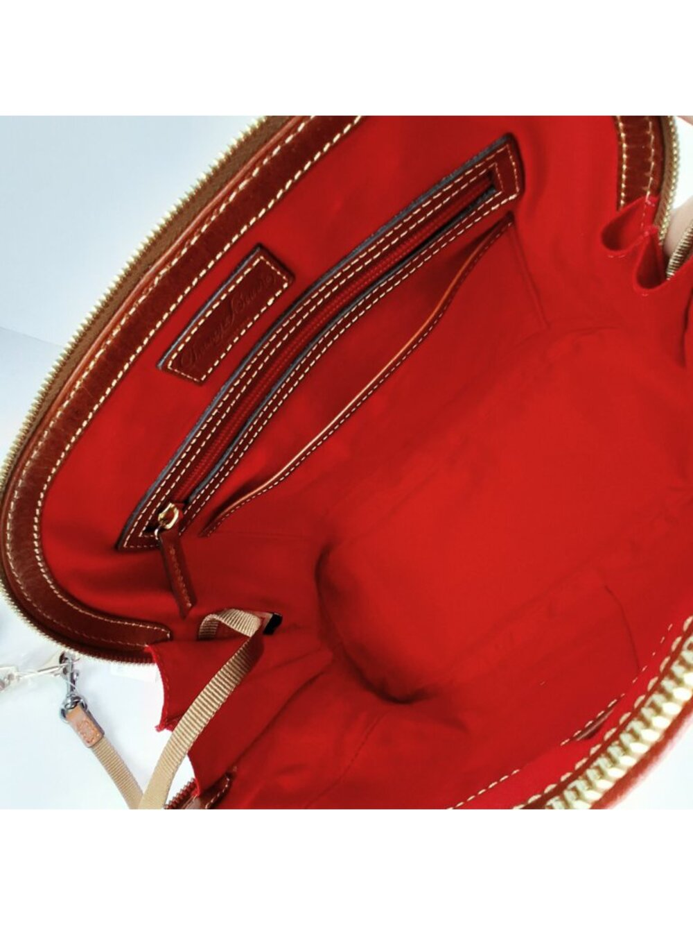Dooney & Bourke Pebble Leather Domed Dark Salmon Satchel / Cross Body NWT - Picture 11 of 16